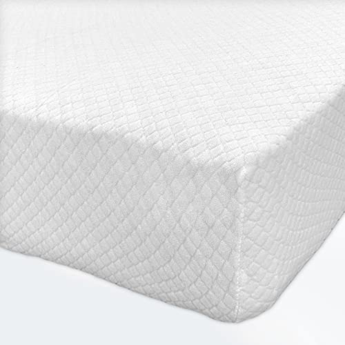 LARA MORADA - Coprimaterasso singolo con angoli, in spugna, 90 X 200 + 25 CM, coprimaterasso singolo Jersey elasticizzata, anallergico, fresco e traspirante (Singolo, Spugna)