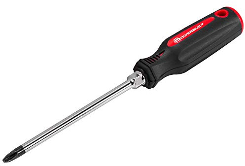 Powerbuilt #3 x 6 Inch Phillips Screwdriver, Magnetized Tip Driver, Hex Bolster for Added Torque, Double Injection Handle, Chrome Vanadium Steel made - 646166