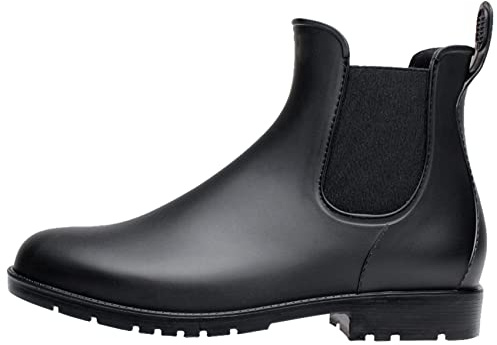 Yvmurain Women's Short Rain Boots Waterproof Anti Slip Rubber Ankle Chelsea Booties