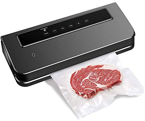 Máquina de vacío eléctrica alimentaria 120 W 6 en 1 Alimentos secos y húmedos Dispositivo de envasado al vacío -65 kpa con función de pulso Incluido 30 bolsas al vacío para carnes verduras frutas, etc