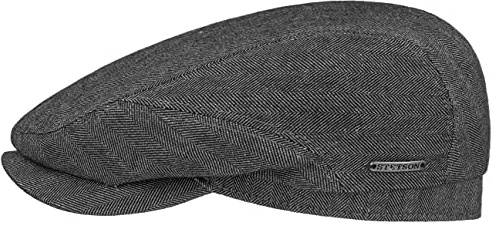 Stetson Belfast Flatcap Cotton-Mix Herren Made in EU Gefüttert Schiebermütze Leinen Baumwolle Sonnenschutz Frühjahr Sommer anthrazit 55 cm