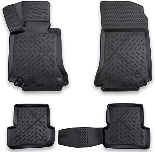 ELMASLINE 3D Gummimatten Set für Mercedes C-Klasse W204 2007-2014 | Fußmatten mit extra hohem Rand | Zubehör