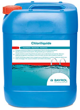 BAYROL Chloriliquide 20 L - Flüssigchlor zur Dauerdesinfektion von Poolwasser - ideal für automatische Dosiersysteme - hochwertiges flüssiges Konzentrat Basis von anorganischem Chlor