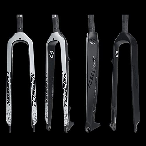 T800 Ultraleggera Full Fibra di Carbonio Forcella Anteriore per Bicicletta 26/27.5/29 MTB Mountain Bike Disc Freno Conico Forcella Anteriore Rigida Sostitutiva ​Forcella Anteriore,White,29ER