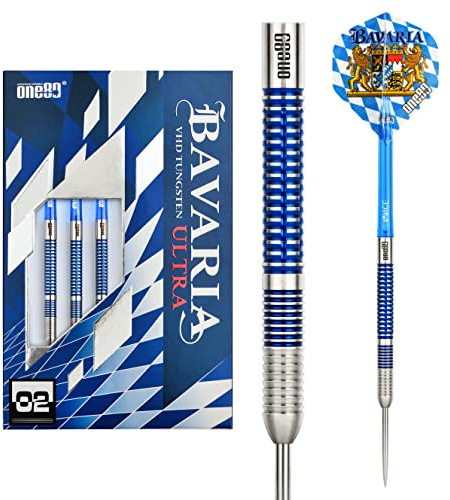 ONE80 Steel Dart Bavaria Ultra 90% Tungsten Steeltip Dart Set mit Bayern Flight – Präzisionsdart für Profi & Ambitionierte Spieler