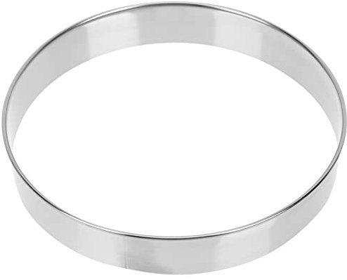 Yardwe Pizza Saucing Ring 9 Inch Stainless Steel Round Baking Tool for Pizza Cake and Crumpets High Temperature Resistant and Easy to Clean Kitchen Accessory