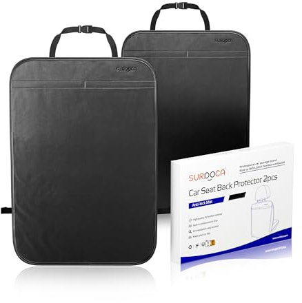 SURDOCA Wasserdicht Rückenlehnenschutz Auto Kinder, Schmutzabweisend Sitzschutz Auto Rückenlehne, Kick Matten Schutz in Universeller Passform, Rücksitzschoner Auto, Leder Autositzschoner Rückenlehne