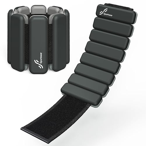 Sportneer Portable Weight Cuffs - Set of 2 (0.5 kg & 1 kg each) for Men and Women, Ankle Weight Set for Yoga, Dance, Aerobics, Running, Walking