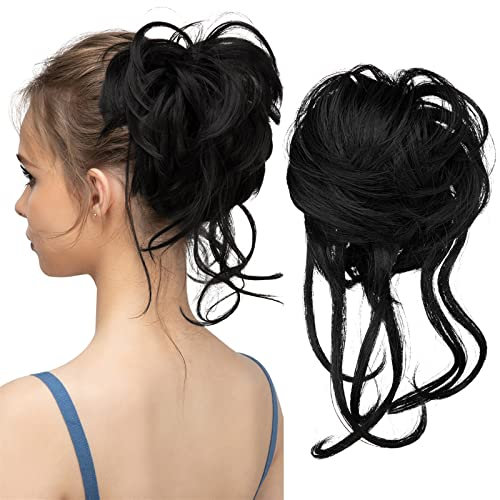 Haare Chignon Synthetisches unordentliches Brötchen mit elastischem Gummiband, Perücke, Locken, Kratz-Pferdeschwanz-Verlängerungen, Haarknoten, Donut-Brötchen-Perücken for Frauen Dutt-Haarteile für Fr