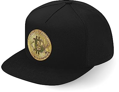 Lauthings Bitcoin Crypto Currency Fullcap Konst Platt Bill Snapback Keps, Svart, one size