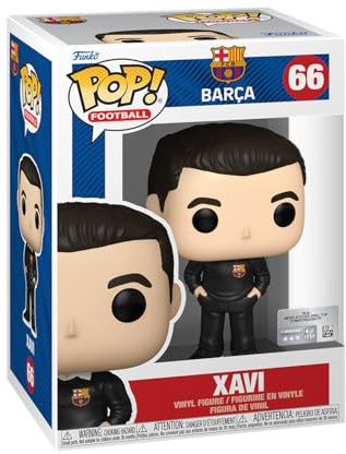 Funko POP! Football: FC Barcelona - Xavi with CH | Offizielles Sport Merch - Vinyl Sammelfigur als Regal Deko - Geschenkidee zum Geburtstag für Fans und Sammler