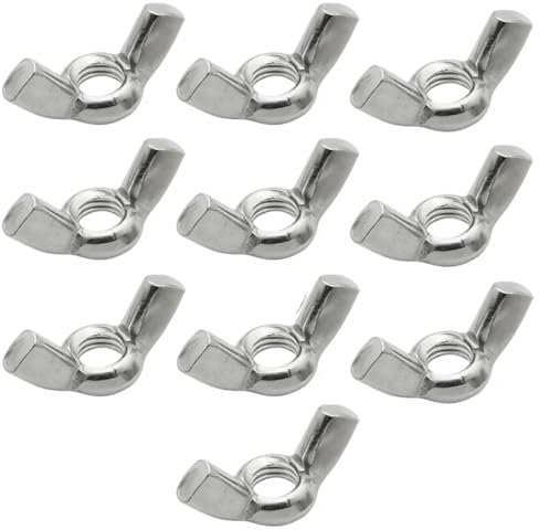 Flügelmuttern, M6, Marinequalität, A4-316-Edelstahl, korrosionsbeständig, 10 Stück