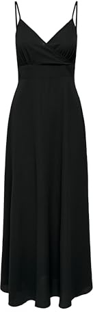 ONLY Damen Maxi Viskose Kleid langes Trägerkleid Onlnova Life Ada Long 15317837 Black S