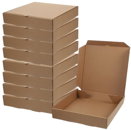 10stück Schachtel Verdickte Pizzakarton Leere Pizza Box Aus Kraftpapier Versandkarton Pizzakartons Aus Wellpappe Behälter Herausnehmen Bäckerei Pizzaschachteln Geschenkbox Verpackung