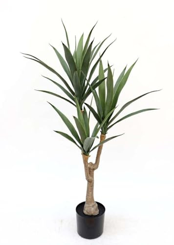 Corsage Creations - Artificial Yucca Tree in pot - Natural (UV protected, 3 heads, 118cm tall)