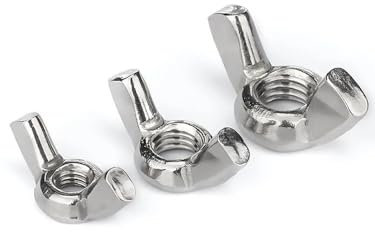 Sicherungsmuttern, 2/5 Stück 304 Edelstahl-Schmetterlings-Sicherungsmuttern, M3 M4 M5 M6 M8 M10 M12 Sicherungsmuttern, handfest anziehende Mutter (Farbe: Edelstahl 304, Größe: M12 2 Stück) ( Color : 3