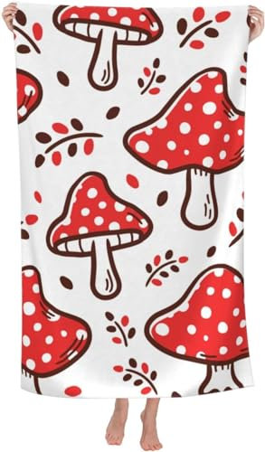 okoikfc 3D Strandtuch 90x180 cm Pilz Badetuch Groß Pilz Microfaser Handtücher Weich Schnell Trocknen Strandhandtuch Herren Frauen Badetücher, Strandtücher Strandlaken Handtuch A1005