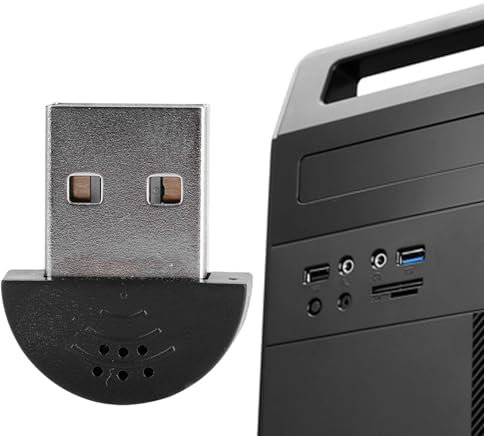 BONKZEBU Adaptateur de Micro Audio D'enregistrement de Microphone Vocal de Mini Studio USB Portable pour Ordinateur PC (Noir)