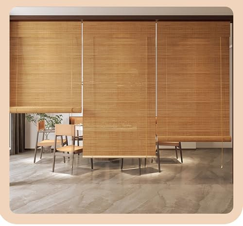 SGSKEIEY Bambusrollo Sonnenschutz Sichtschutz Bambus Jalousie Raffrollo Seitenzugrollo Garten-Sonnenschutz Jalousien,Innen-/außenbereich,trennrollos,jalousien Anpassbar (45×135cm/18×54in)