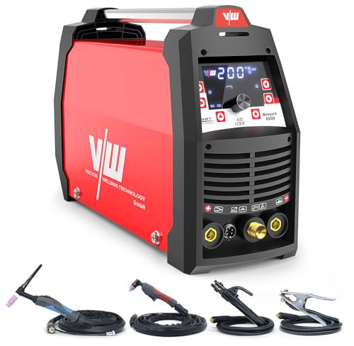 VECTOR WELDING Poste à souder TIG AC DC 200 A – New York 2500, coupe-plasma 50 A, écran numérique, MMA 170 A, allumage HF, aluminium