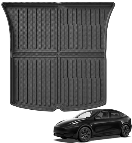 Rear Cargo Liner for Tesla Model Y 5-Seat 2021-2024 All Weather TPE Rear Trunk Mat Cargo Mat Boot Mat Accessories Interior Black