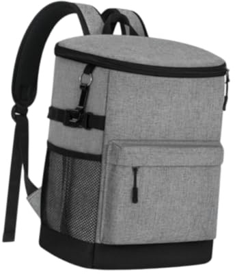 perfk Sac à Dos Refroidisseur à Dos de pavillon étanche Stockage de Nourriture Alimentaire Sac d'isolation léger Sac à Dos Thermique pour Les Hommes, Gris