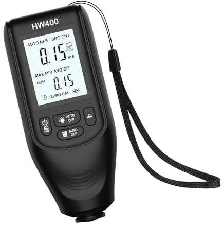 Digital Coating Thickness Gauges 0-2000μm Large Display Paint Coating Meter with Backlit Unit Conversion Paint Gauges