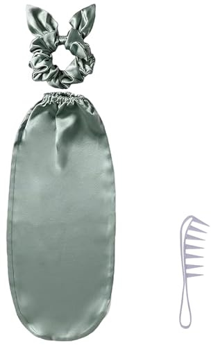 Rbleote Satin Haarhaube,Haarhaube für die Nacht,Bequemes Chlafende Seide Scrunchies 2-in-1,Einstellbares Haarkappe zum Schlafen,Geeignet für Frauen in der Nacht,Geeignet für Langes Haar