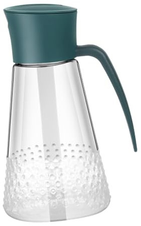 HOLIDYOYO Botella De Aceite Prueba De Fugas De Vidrio Apertura y Cierre Automáticos Para Almacenar Aceite Para Cocina Negruzco