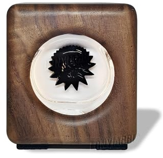 Lonyiabbi Visualizador de Sonido de Ferrofluido – Pantalla Reactiva al Audio en Madera Natural de Nogal Hecha a Mano, Lámpara Rítmica de Líquido Magnético, No es Altavoz
