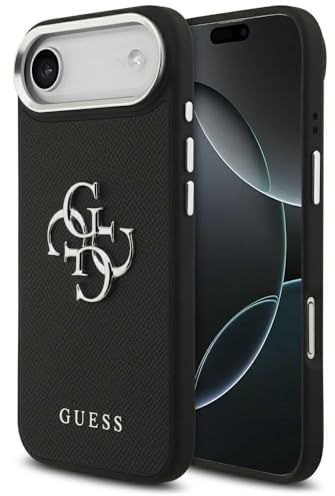 CG MOBILE Guess Grained Groß 4G Classic Logo Hülle für iPhone 17 Air (Schwarz)