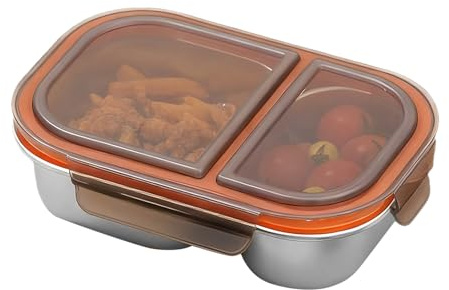 Generico Portapranzo Per Bambini | Acciaio Inossidabile con Compartimenti,Scatola Portatile Per Cibo Da 800ml - Per Famiglia, Scuola, Viaggio Quotidiano, Lavoro, Casa, Picnic, Campeggio e All'aperto