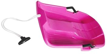 QUXVUIS Luge de qualité supérieure en polyéthylène avec poignées à Corde pour Le Ski et Le Patinage en Famille - Idéale pour Les familles - Glissade sur Neige - Toboggan, Rose, 65 x 42 x 14 cm