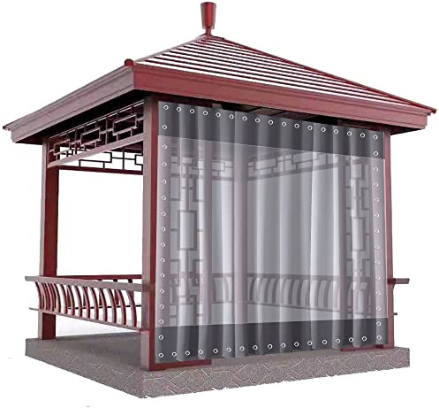Wasserdichte PVC-Pavillon-Vorhänge, transparent, Wärmedämmung, Plane für Terrasse, Carport, Trennwand, langlebiges Spleiß-Design (1 x 1,5 m)