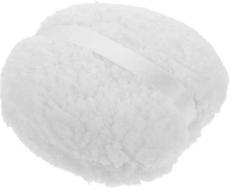 Gogogmee Oversized White Plush Powder Puff 6 Inch Large Fluffy Dusting Applicator for Men and Women, Washable and Easy to Clean Body Makeup Puff