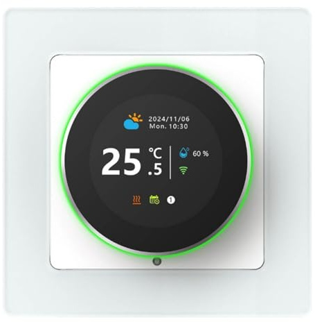 Acmerota Smart termostat WiFi för elektrisk golvvärme 16A knoppkontroll WiFi-rumstermostat med timer, energibesparing, appkontroll, fungerar med Alexa Google Home, SmartThing