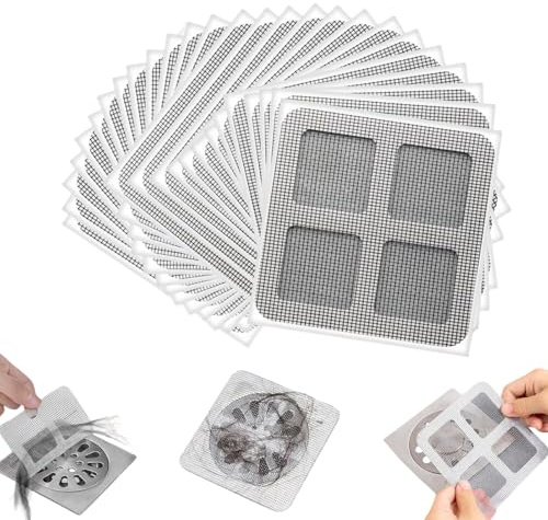 FAINCA 100 Filtro Doccia Capelli 10x10cm Raccogli Capelli Doccia Monouso Filtros Lavandino Cucina Filtro Lavandino Bagno per Canale Scarico Doccias Cucina Bagno Contro Gli Intasamenti