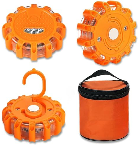 IGRARK 3 Stück Warnleuchten, mit Magnet und Haken, 9 Blinkmodi Leuchtmod, Wasserdicht Warnleuchten & Notbeleuchtung Warnlampe für Boot Schiff PKW LKW RV, Camping Bergsteigen Wandern