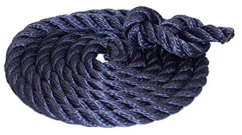 Tauwerk 8mm - Farbe: Marine 3-litzig gedreht Leine Schnur Festmacher Rope Tau Seil Allzweckseil Reepschnur Lirolen-Tauwerk PP-Multifil, 3-schäftig gedreht (Länge 20mtr.)