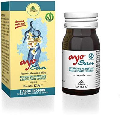 Lemuria - AYOSAN Integratore Alimentare con Aglio Inodore - Supporta il Metabolismo di Colesterolo e Trigliceridi e la Pressione Arteriosa - 50 Capsule - Made in Italy