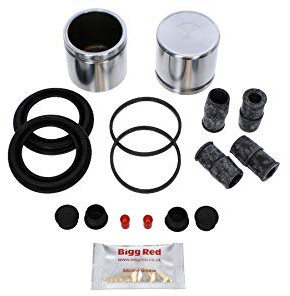 Bigg Red - Front Brake Caliper Repair Seal Kit & Pistons - Compatible with Vauxhall Meriva, Astra 2.0, Vectra, Zafira, 100, A6, A4 1.9, 1.8, 9-5, 9-3, Avensis, Superb, Passat