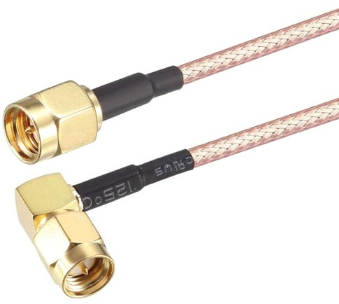 Oiyagai 2 Pezzi Cavo Coassiale RG316 SMA Maschio Angolato a SMA Maschio 50 cm – Estensione RF 50 Ω per Moduli WiFi, Antenne, Arduino, Raspberry Pi, Progetti Elettronici (50cm/19.6)