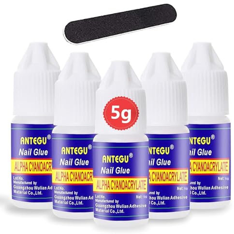 5 pezzi Nail Bond Colla, Super Forte Colla Per Unghie Finte, Colla per Unghie Finte Professionale, colla unghie per unghie adesivi unghie finte