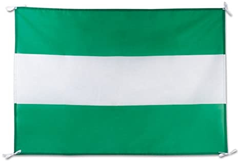 Bandera Andalucía en suave y resistente poliéster con cintas de ajuste.