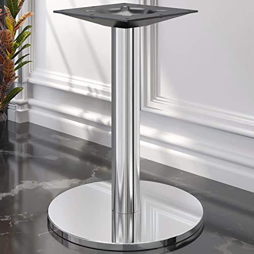 GGMMÖBEL Nizza | Bistro Tischgestell | Edelstahl | Fuß:: Ø45cm | Säule: 7,6 x 60 cm | Tischgestell Rund, Gastro Tischgestell