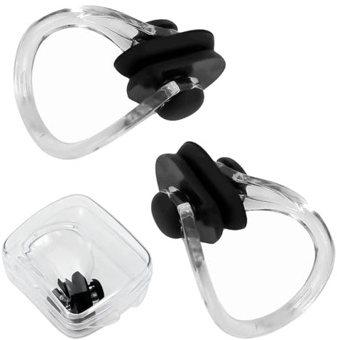 Hapivida 2Pcs Swimming Nose Clip, Silicone Nose Plugs for Swimming Swim Nose Clip Training Protector for Adults Black