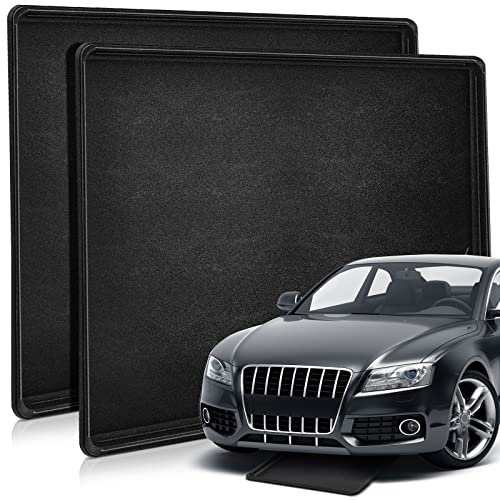 Datanly 2 Pcs Auto Drip Tray Oil Drip Pan for Under Car Plastic Oil Tray to Keep Garage Show Room Driveway Floor Safe and Clean from Fluid Drippings (35 x 24 Inch)