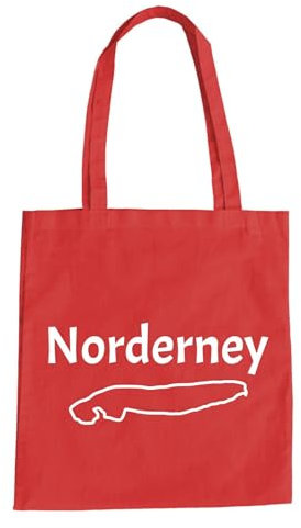 Norderney Insel Baumwolltasche - Deutschland Urlaub Norder Neye Oog Nordsee Rot