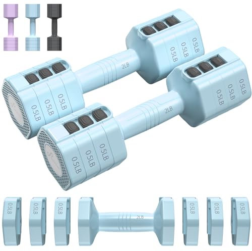 Sportneer Hanteln 1 Pair 0,9-4,5kg (0,9-2,3kg Each) Verstellbare Kurzhanteln 2er Set bis zu 4,5KG Kraftraining Adjustable Dumbbells