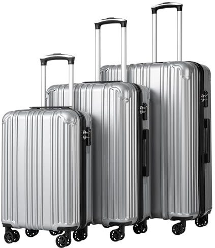 COOLIFE Hartschalenkoffer Rollkoffer Reisekoffer Handgepäck, PC+ABS-Material leicht, mit TSA-Schloss und 4 multidirektionale Räder langlebig